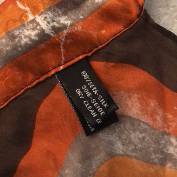 Coveri collection 100%silk scarf top - Picture 5 of 7